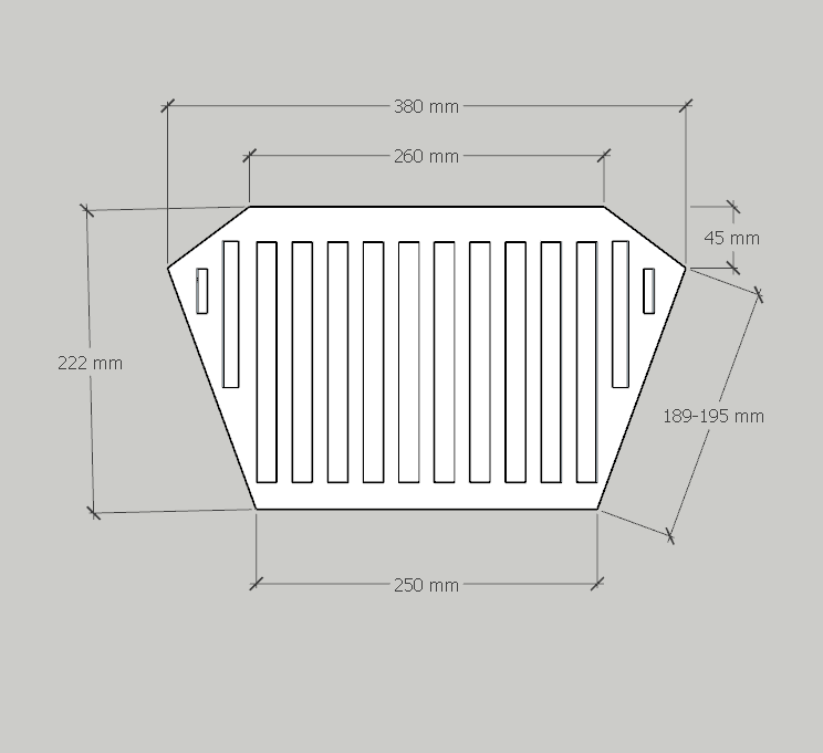 16" WW Grate (Optional Front Front Fence Extra €7.38)